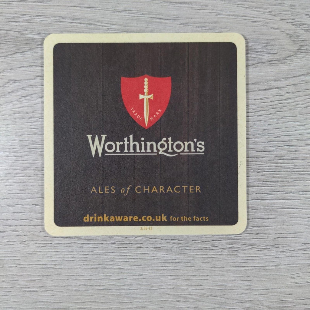 Worthingtons 3 x Vintage Beer Mats Pub Bar Coaster Breweriana - Retrorama UK