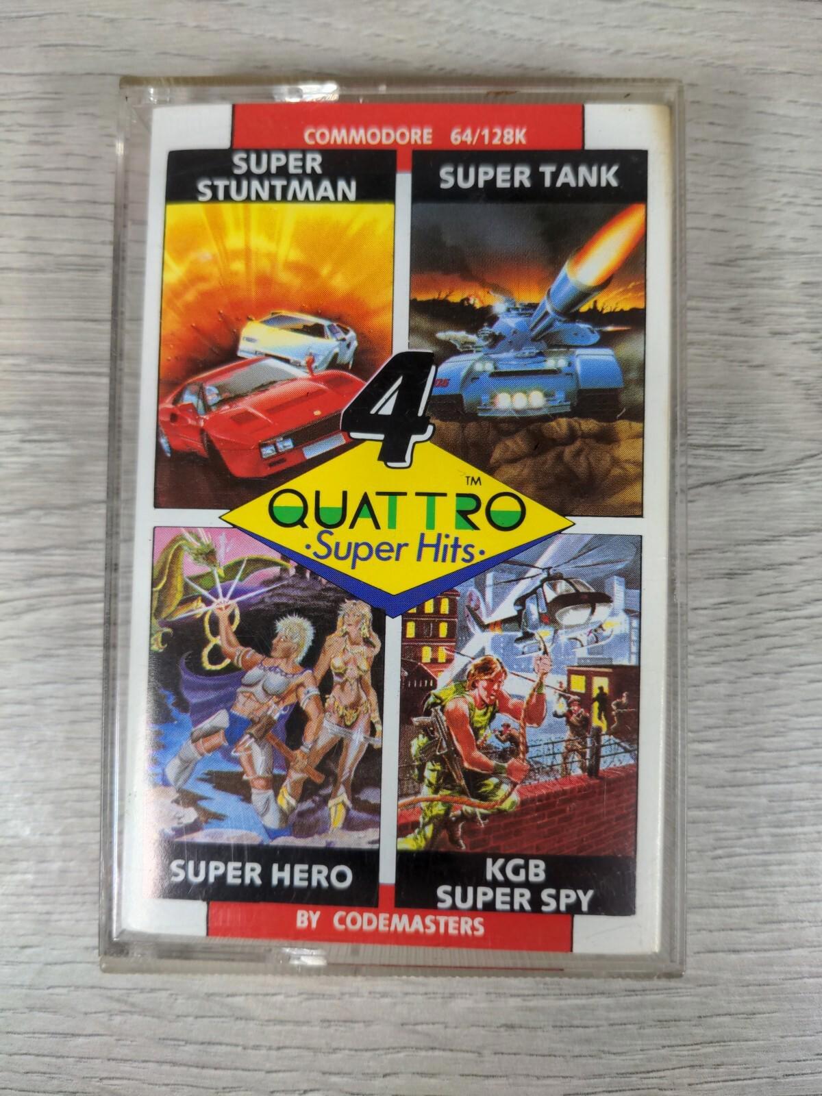 Quattro Super Hits Commodore 64 C64 Video Game Cassette Tested & Working