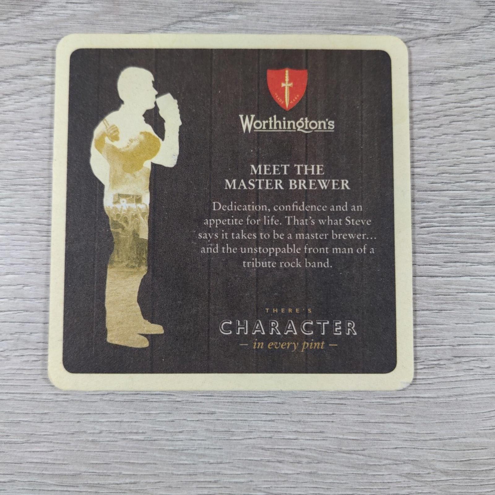 Worthingtons 3 x Vintage Beer Mats Pub Bar Coaster Breweriana - Retrorama UK