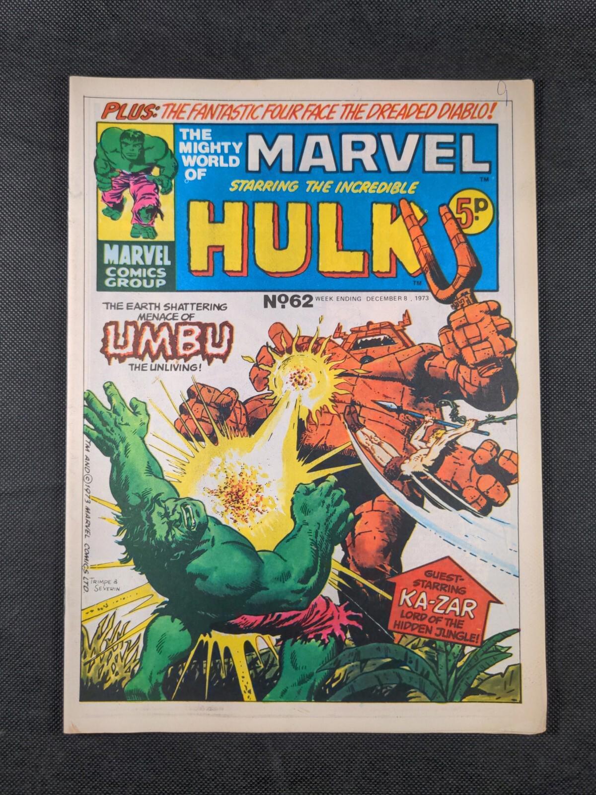 Mighty World of Marvel Issue No 62 December 1973 Marvel UK  Vintage Comic