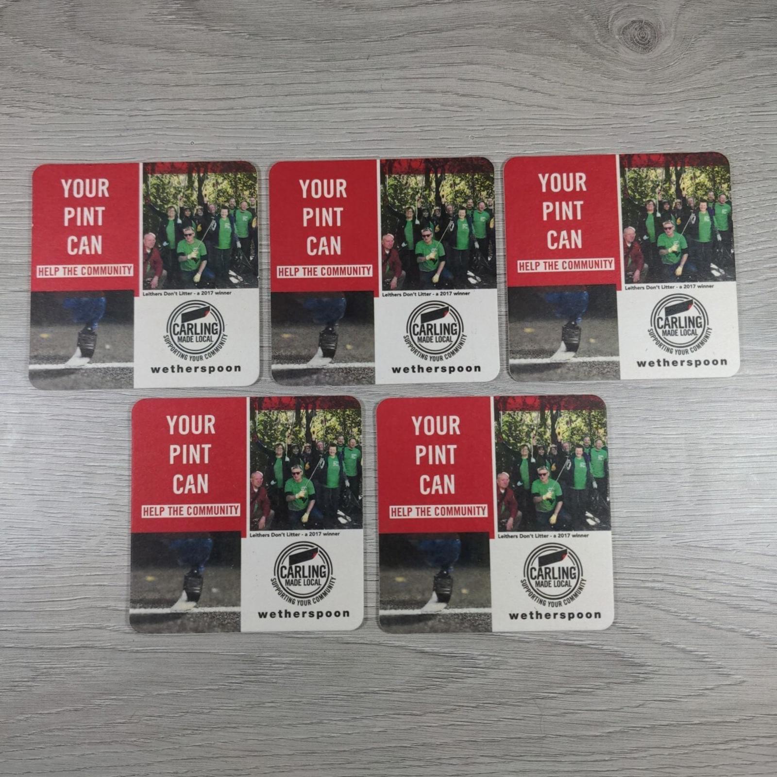 Carling 5 x Vintage Beer Mats Pub Bar Coaster Breweriana - Retrorama UK