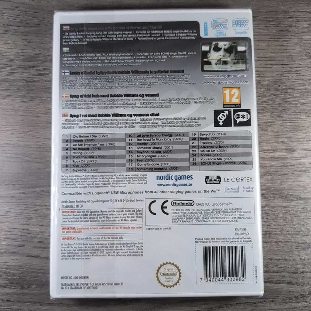 We Sing Robbie Williams Nintendo Wii  Game (2010) New/Sealed