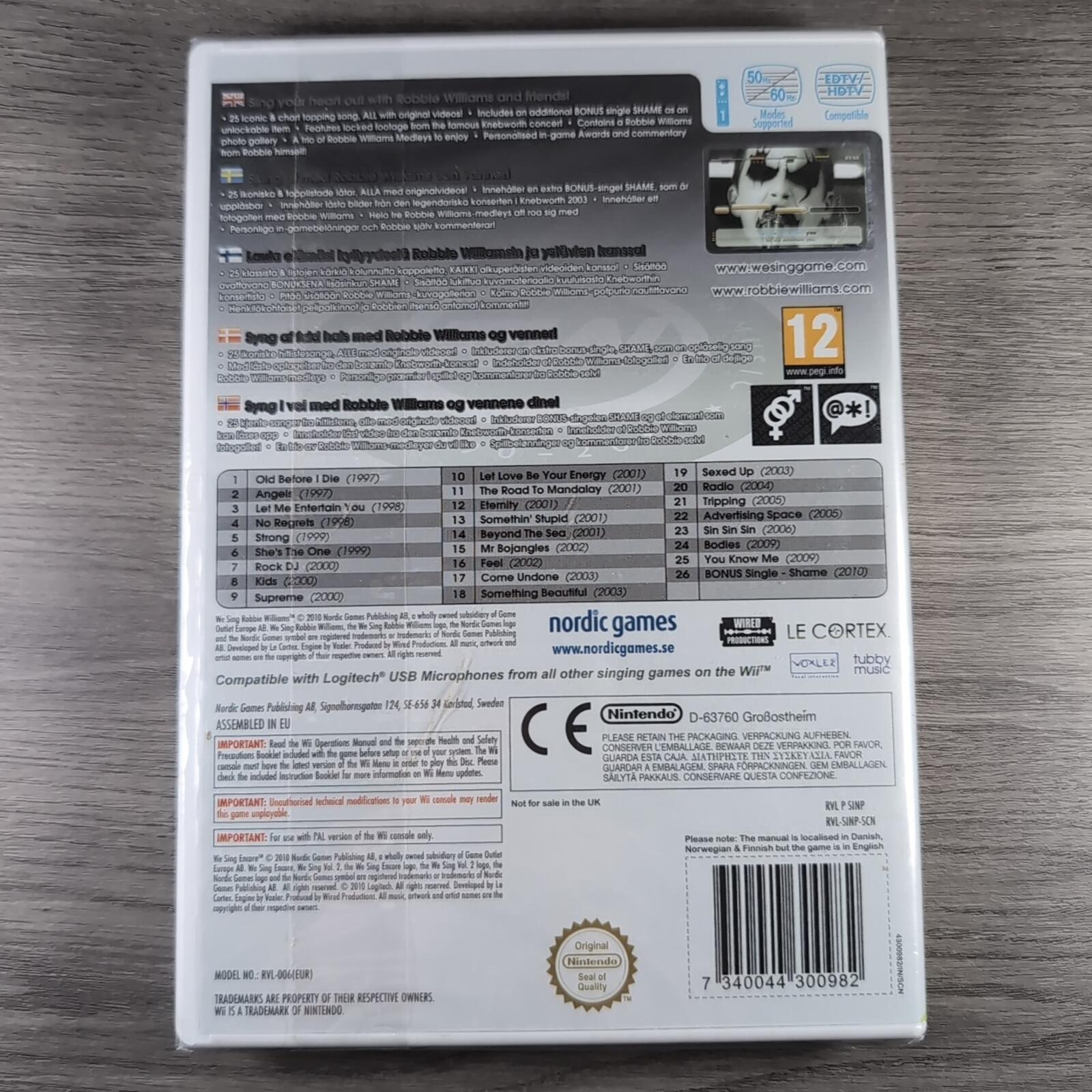 We Sing Robbie Williams Nintendo Wii  Game (2010) New/Sealed