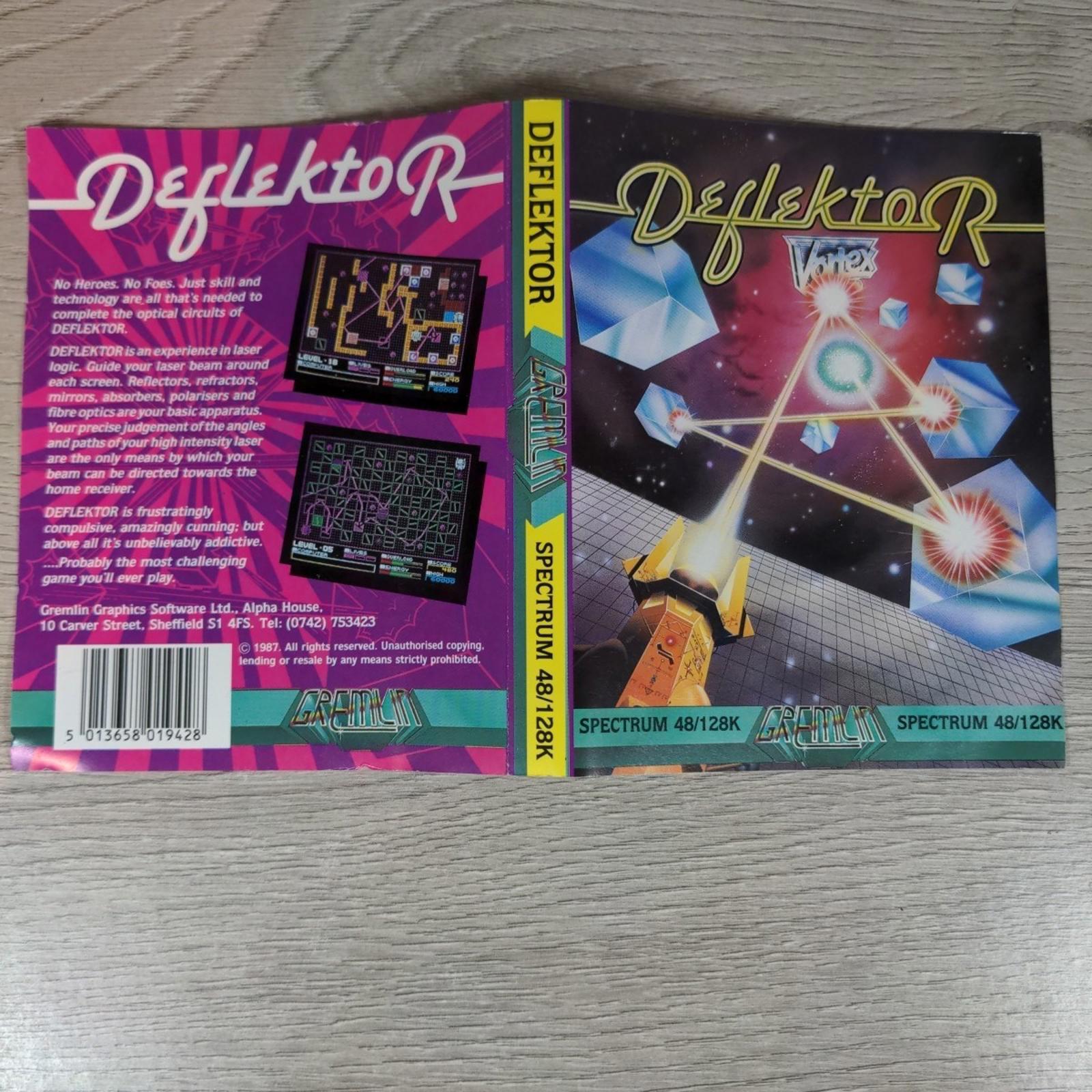 Deflektor Vortex ZX Spectrum 48/128K Game Cassette Gremlin Tested & Working CIB