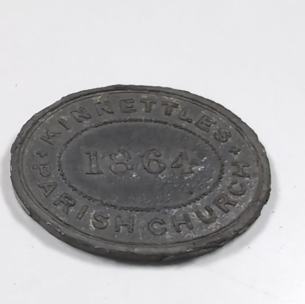 Kinnettles Parish Church 1 Table Token Year 1864 Victorian Era