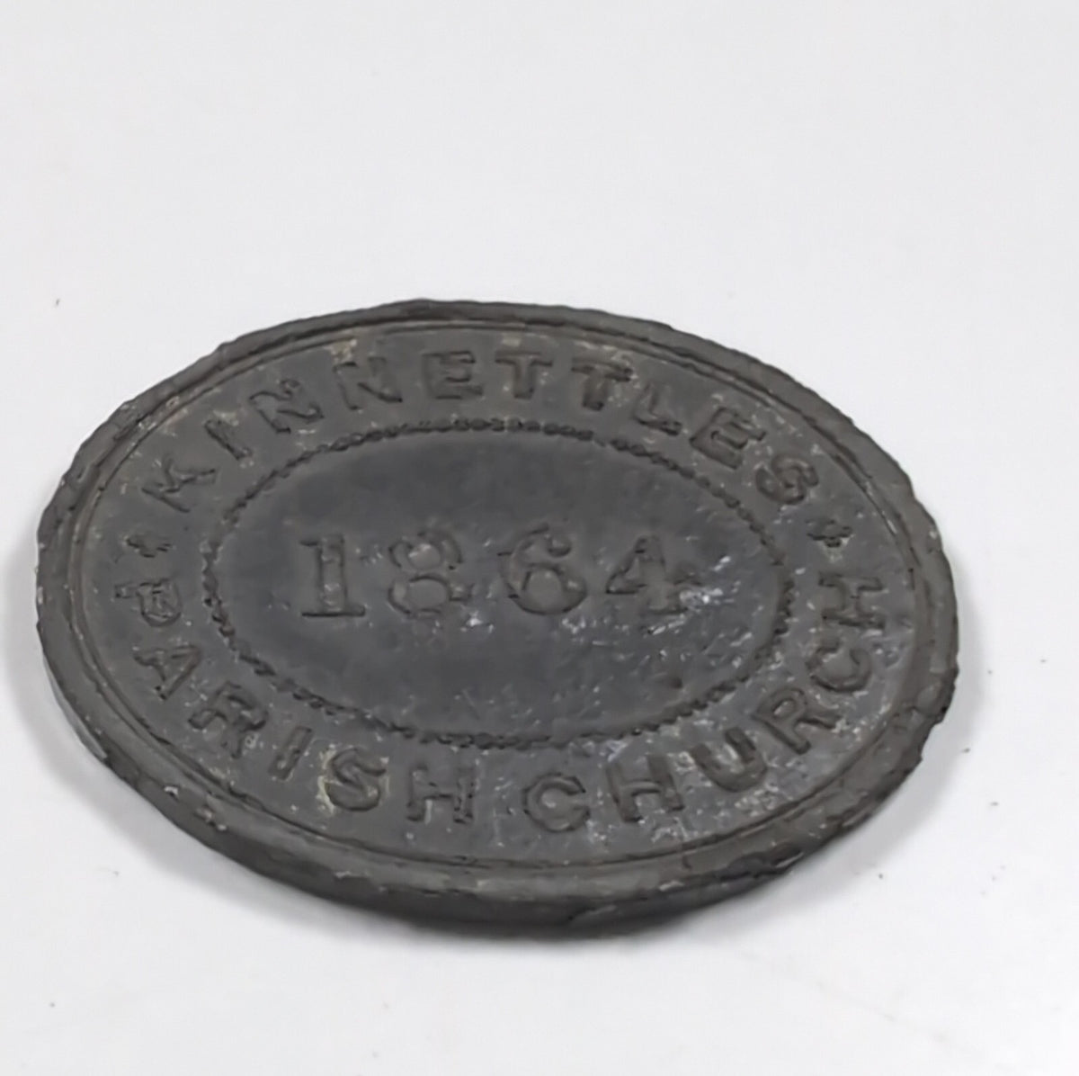 Kinnettles Parish Church 1 Table Token Year 1864 Victorian Era