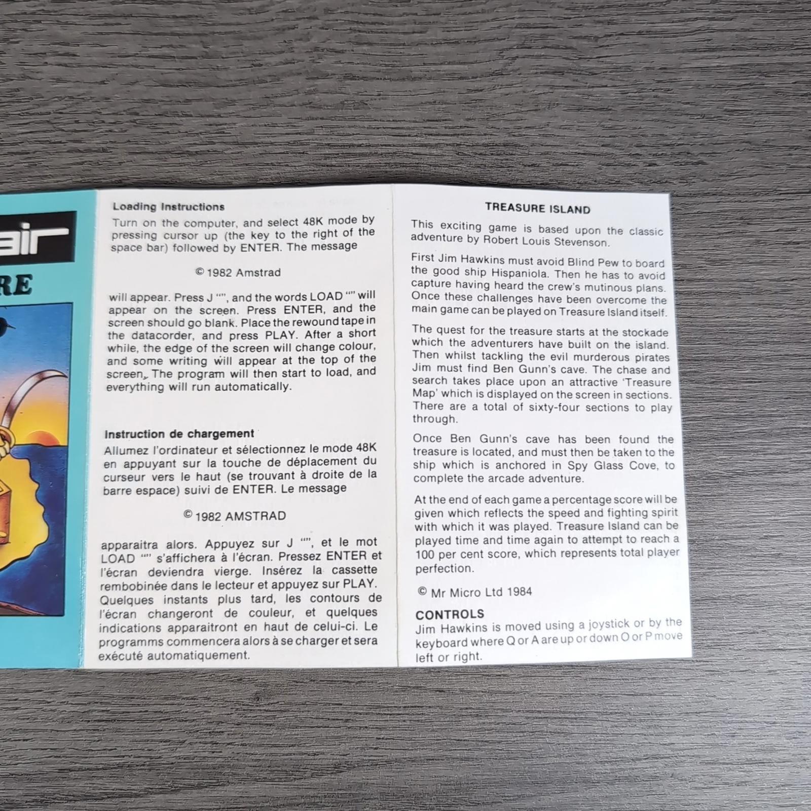 Treasure Island ZX Spectrum Video Game Cassette Mr Micro Tested & Working
