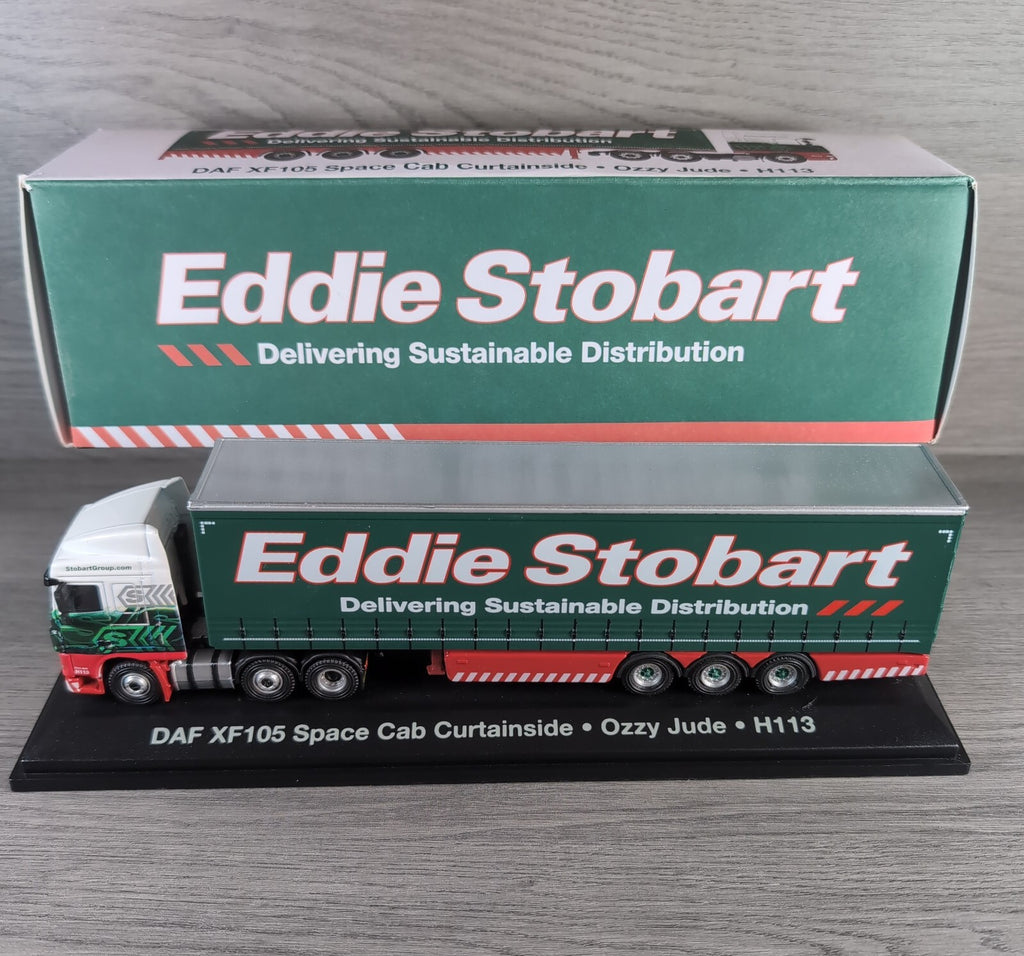 Atlas Editions Eddie Stobart DAF XF105 Space Cab Curtianside Ozzy Jude H113 1:76