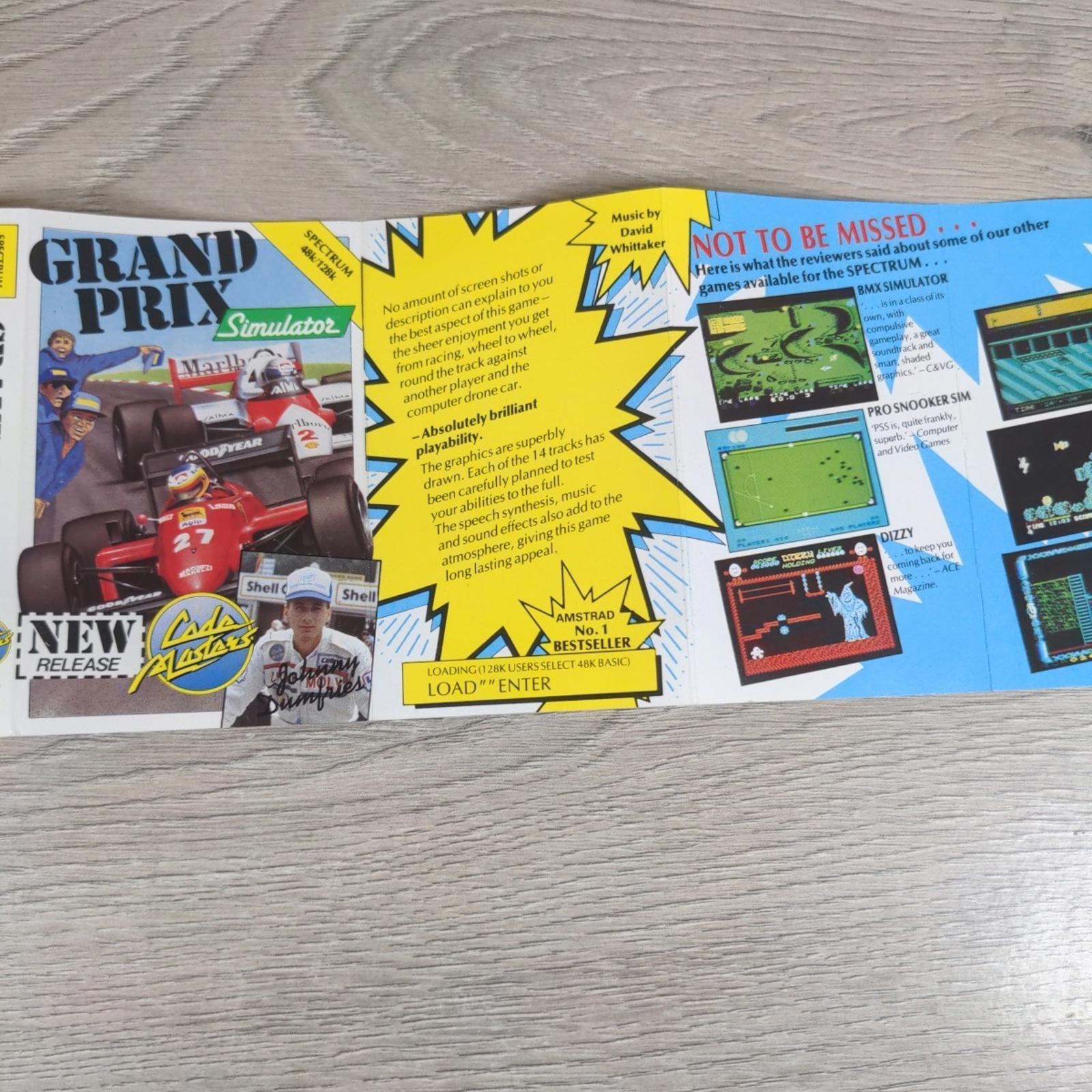 Grand Prix Simulator ZX Spectrum 48/128K Game Cassette Tested & Working