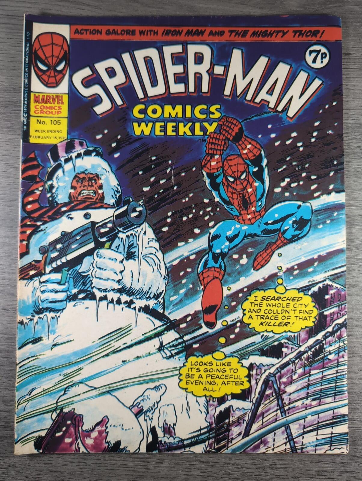 Spider-Man Comics Weekly No105 Marvel Comics UK 15th February 1975 Vintage Comic