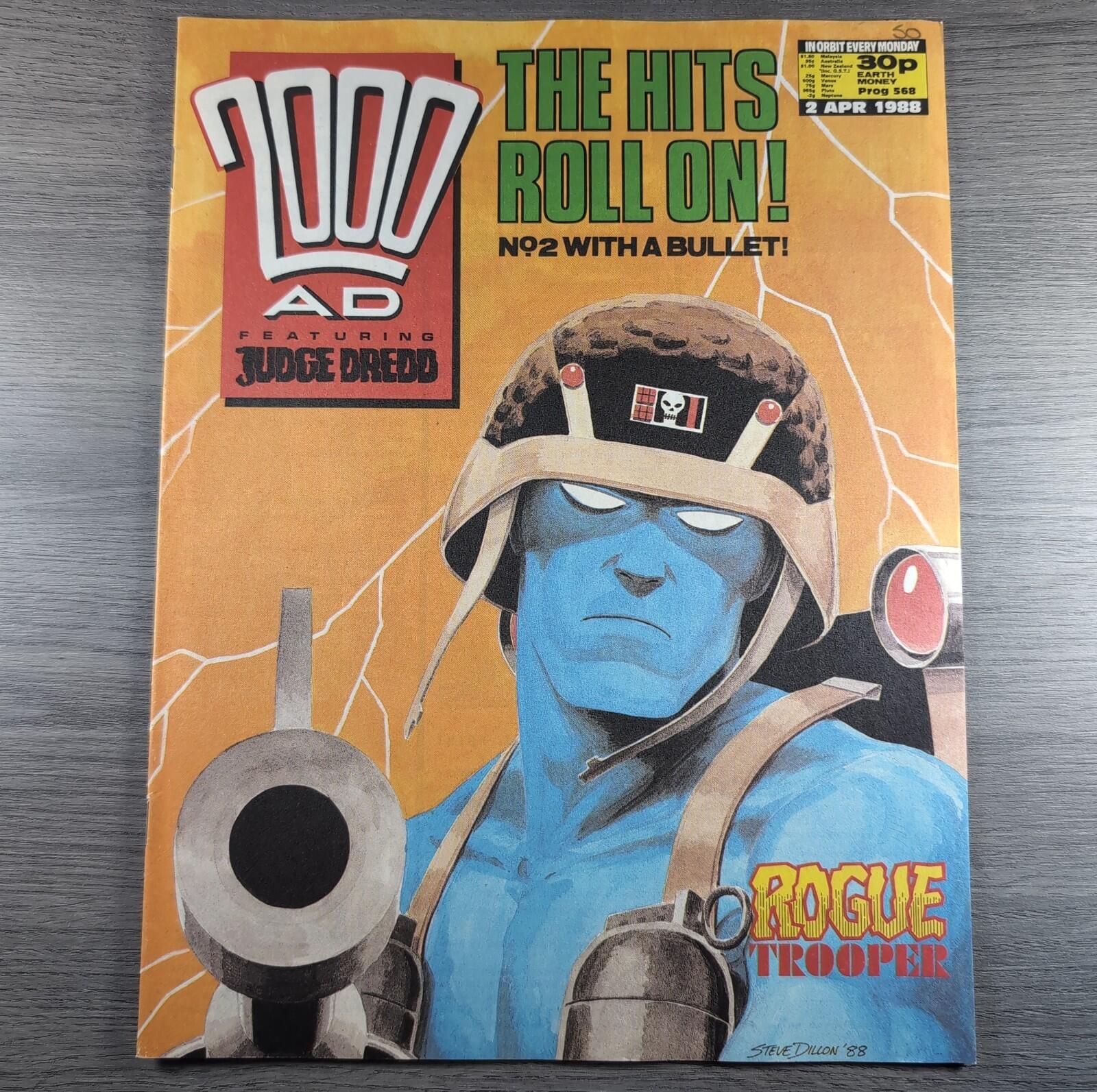 2000AD Prog 568 Featuring Judge Dredd 2nd April 1988 Vintage Comic