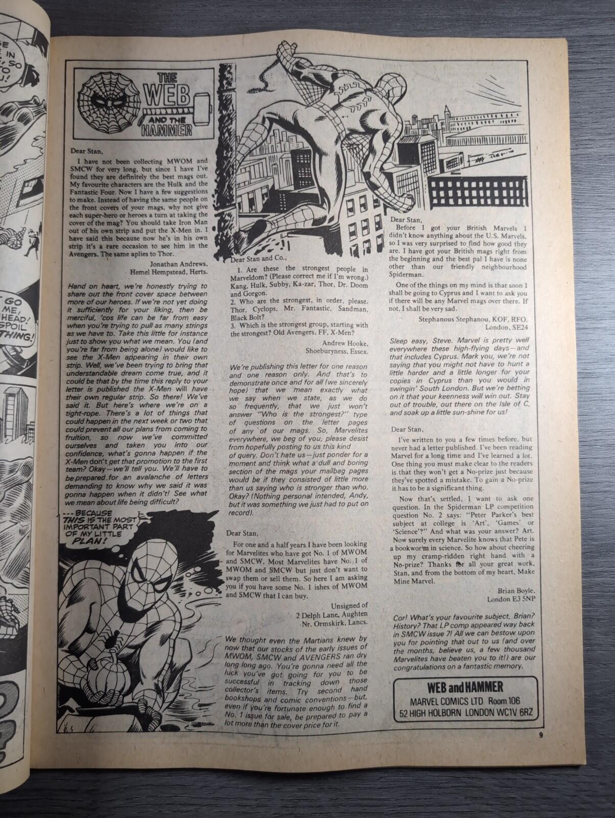 Spider-Man Comics Weekly No 93 Marvel Comics UK 23rd November 1974 Vintage Comic