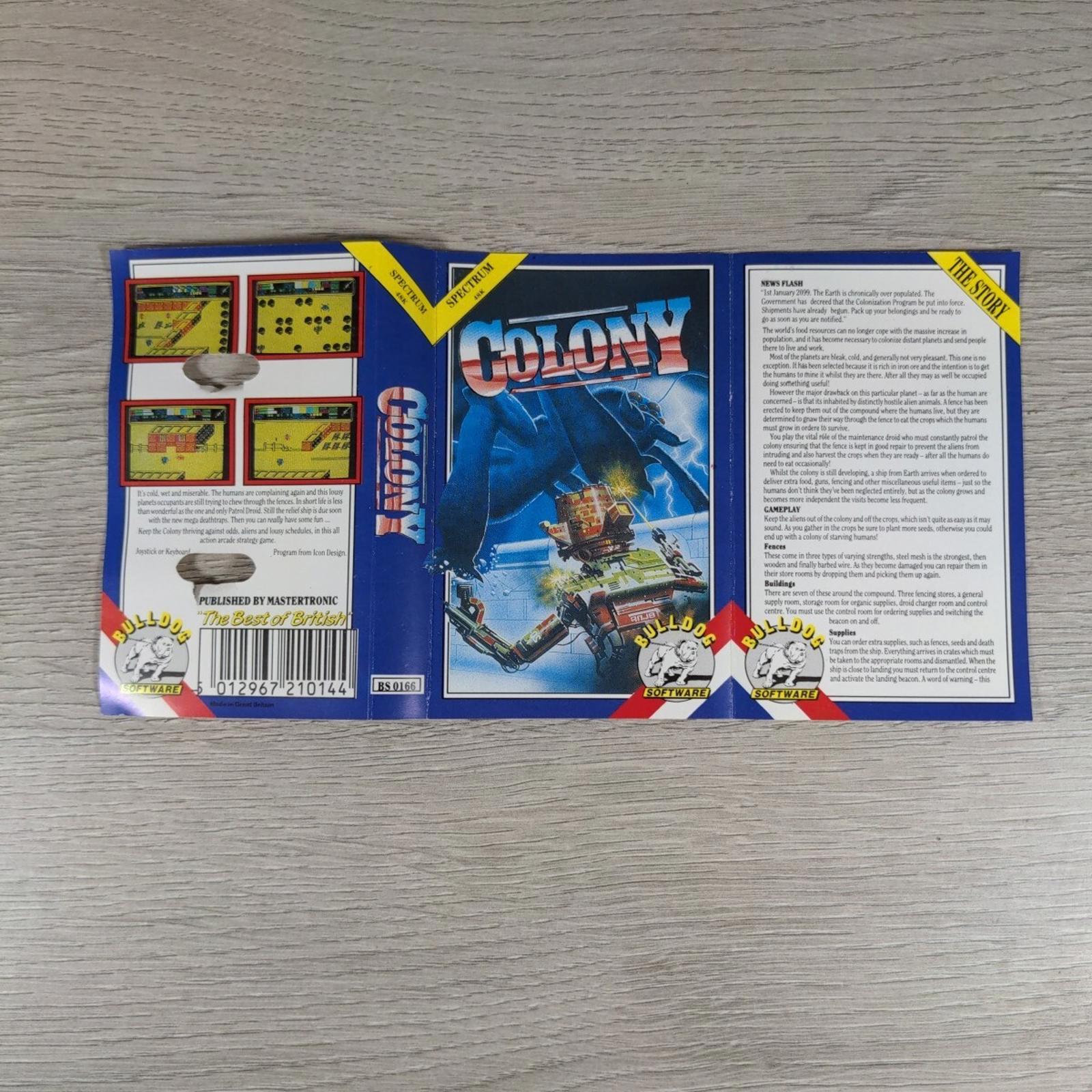 Colony ZX Spectrum 48K 128K Video Game Cassette Tested & Working