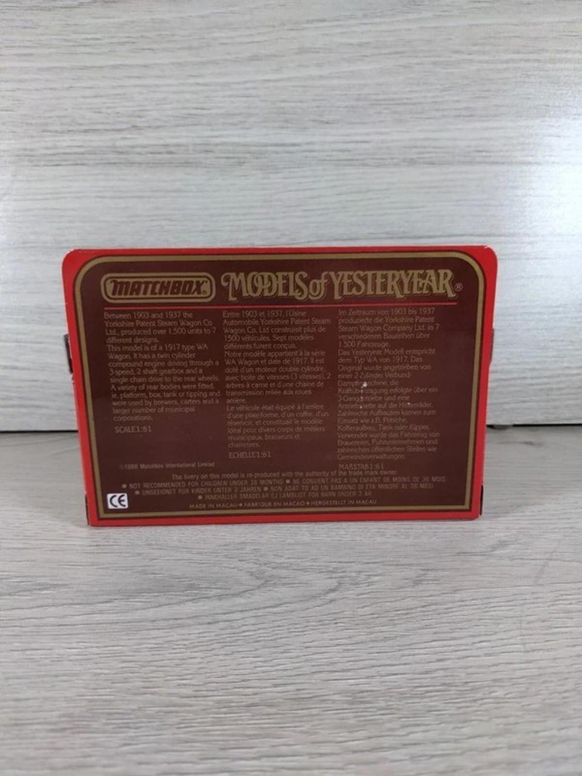 Matchbox Models of Yesteryear Y-8 1917 Yorkshire Steam Wagon Diecast Model - Retrorama UK