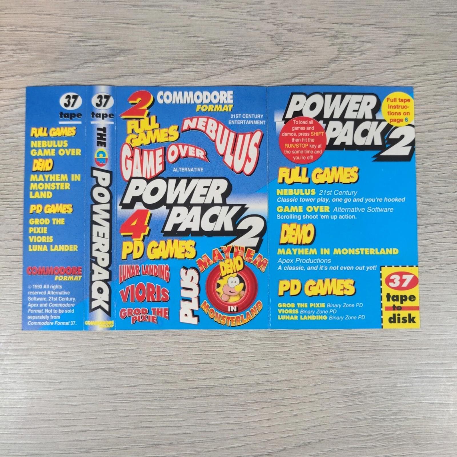 Power Pack 2 Tape 37 Vioris Commodore 64 C64 Game Cassette Tested & Working