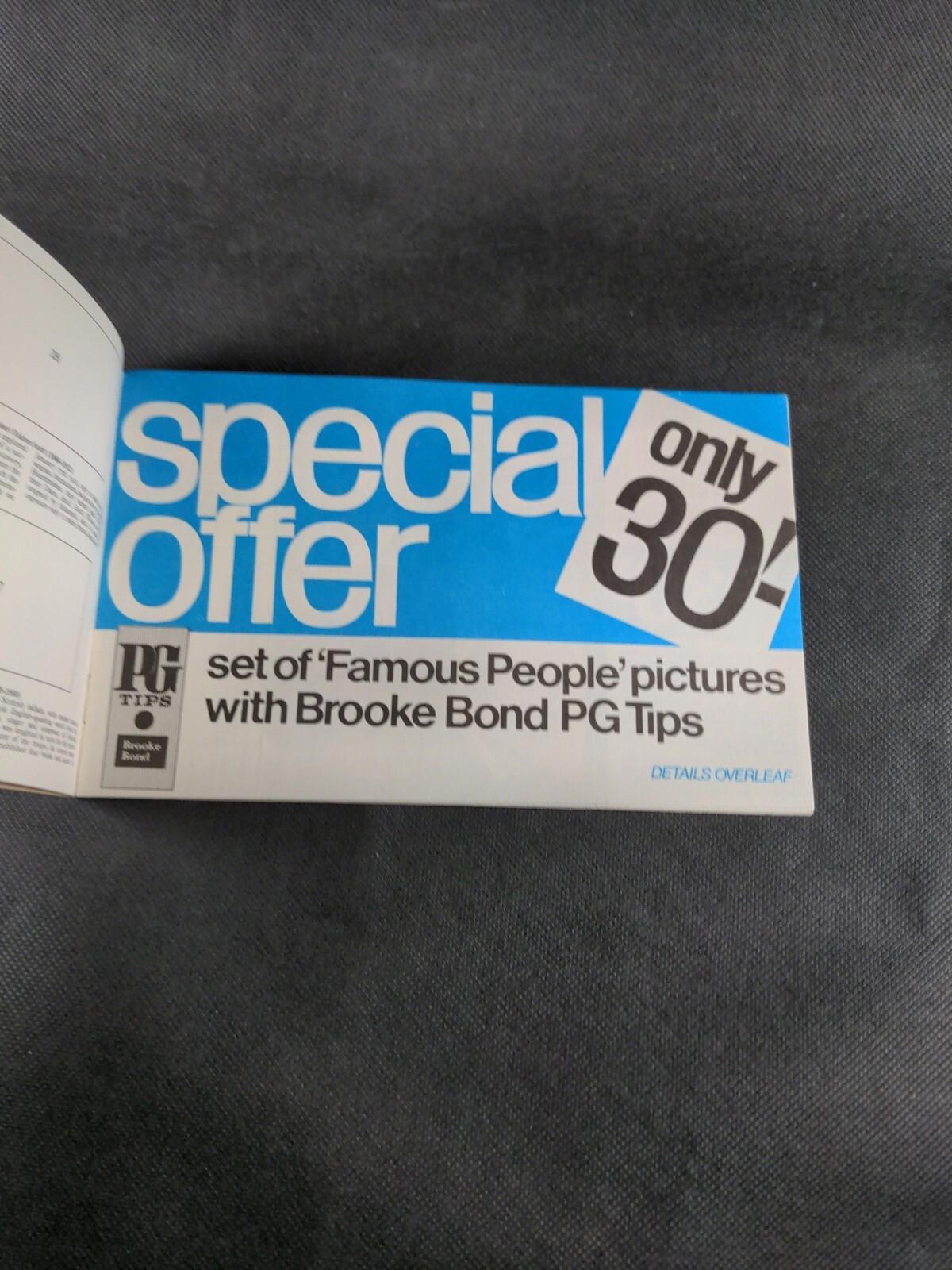 Brooke Bond Picture Cards Blank/Unused Card Album Famous People