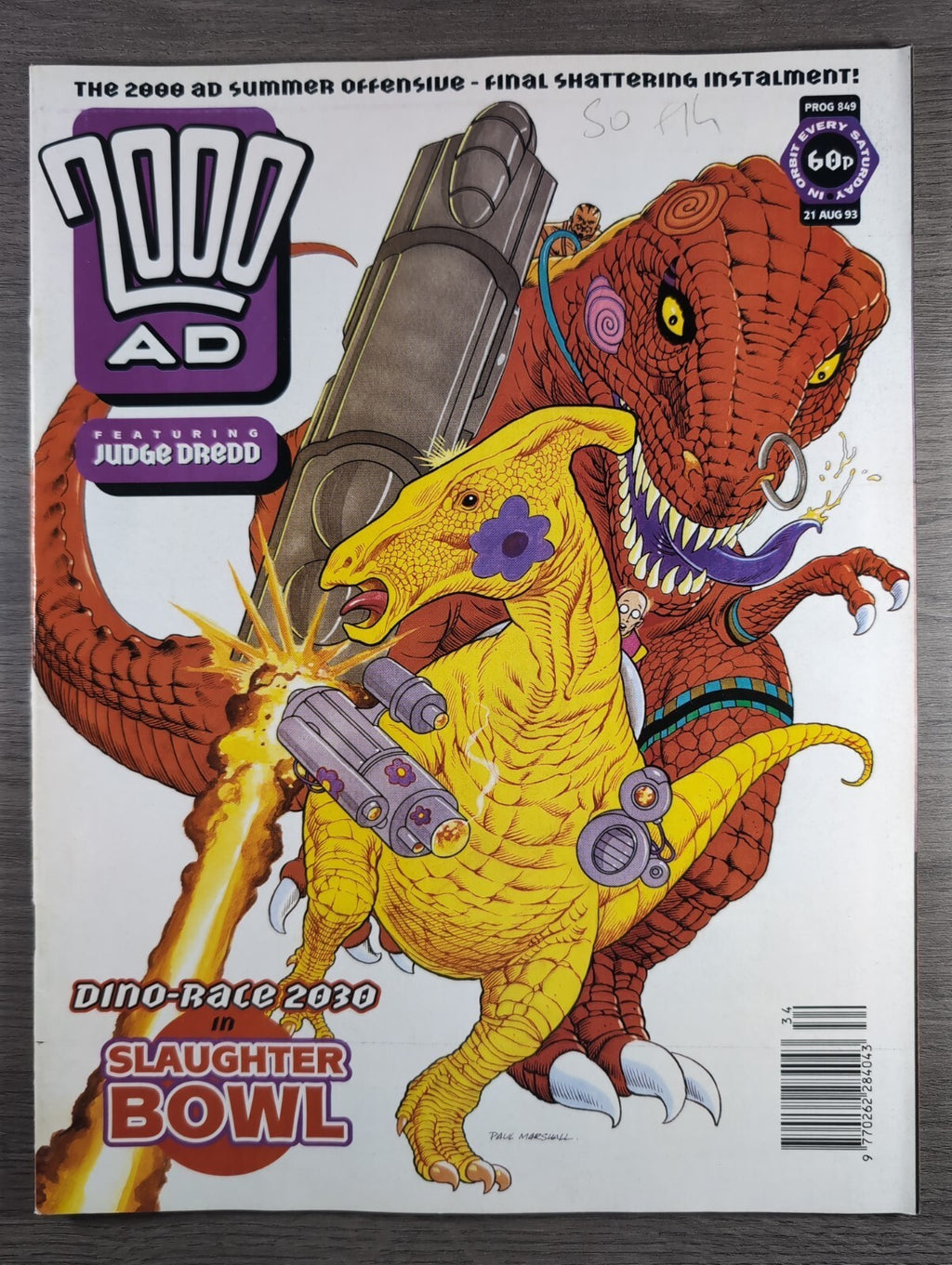 2000AD Prog 849 Featuring Judge Dredd Comic 21st Aug 1993 Vintage Retro Comic