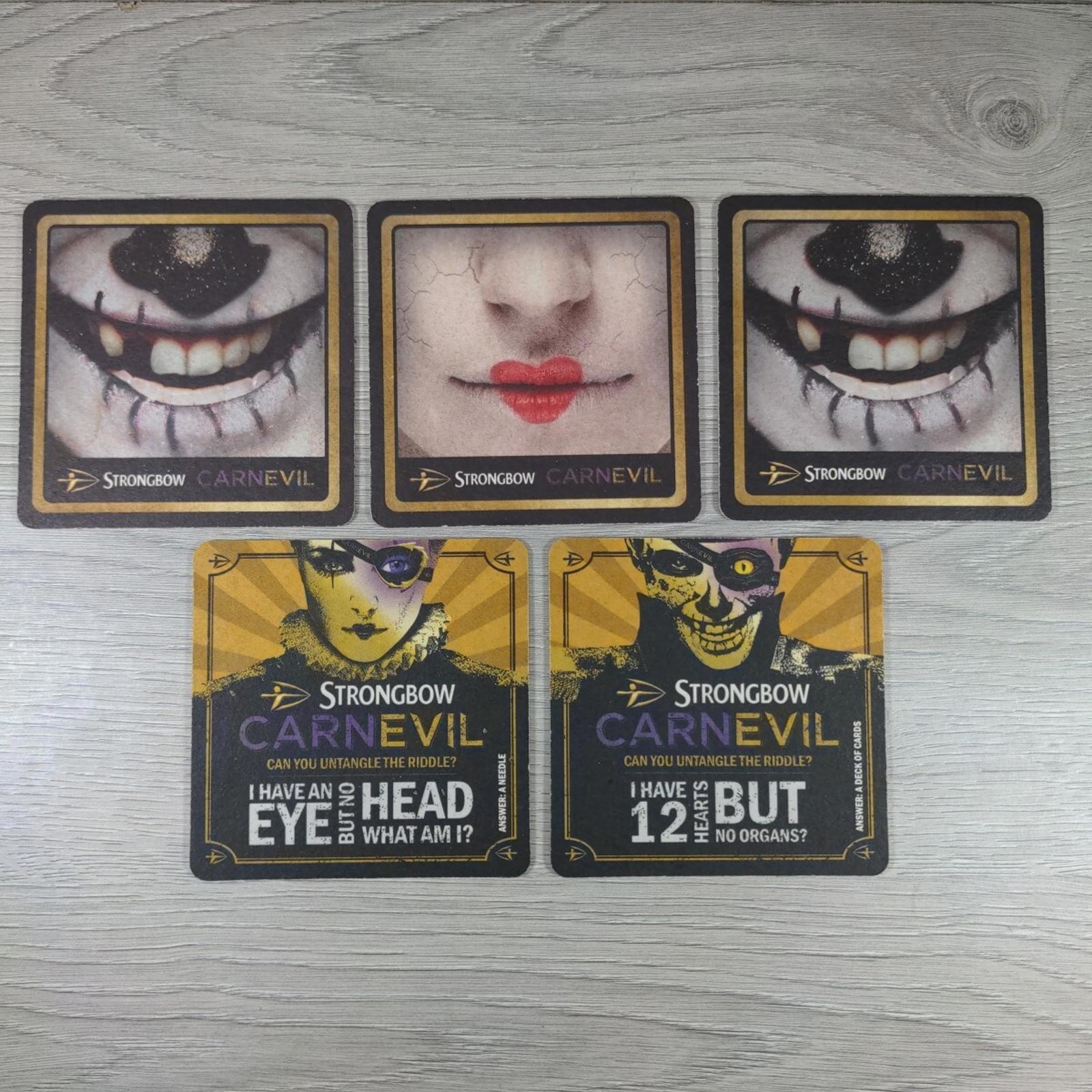 Strongbow 5 x Vintage Beer Mats Pub Bar Coaster Breweriana