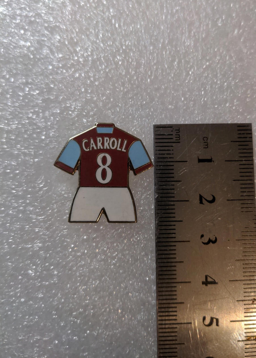 West Ham United Football Club Carroll No8 Shirt Enamel Pin Badge