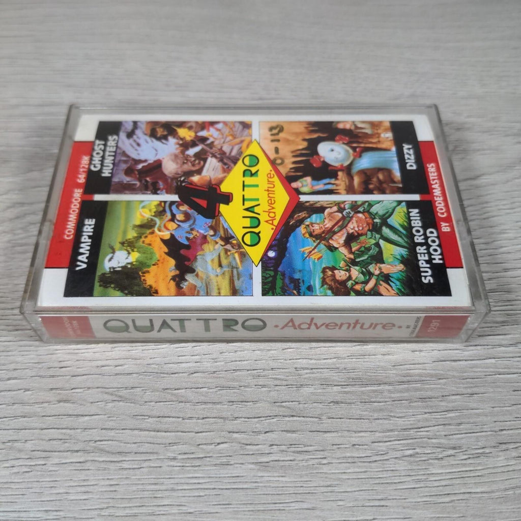 Quattro Adventure Commodore 64 C64 Video Game Cassette Tested & Working