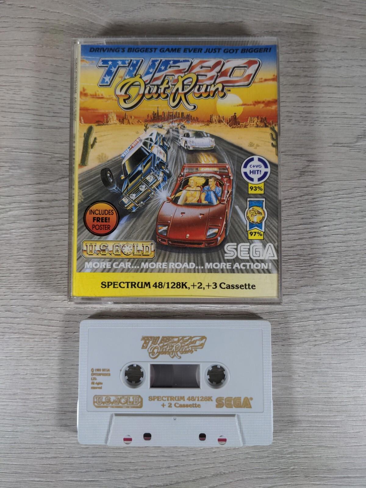 Turbo Out Run ZX Spectrum 48K 128K Game Cassette US Gold Tested & Working