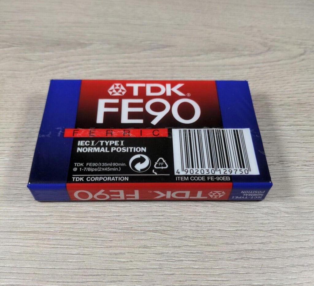 TDK FE90 Ferric ICE/Type I Low Noise Audio Cassette Tape 90 Mins Factory Sealed - Retrorama UK