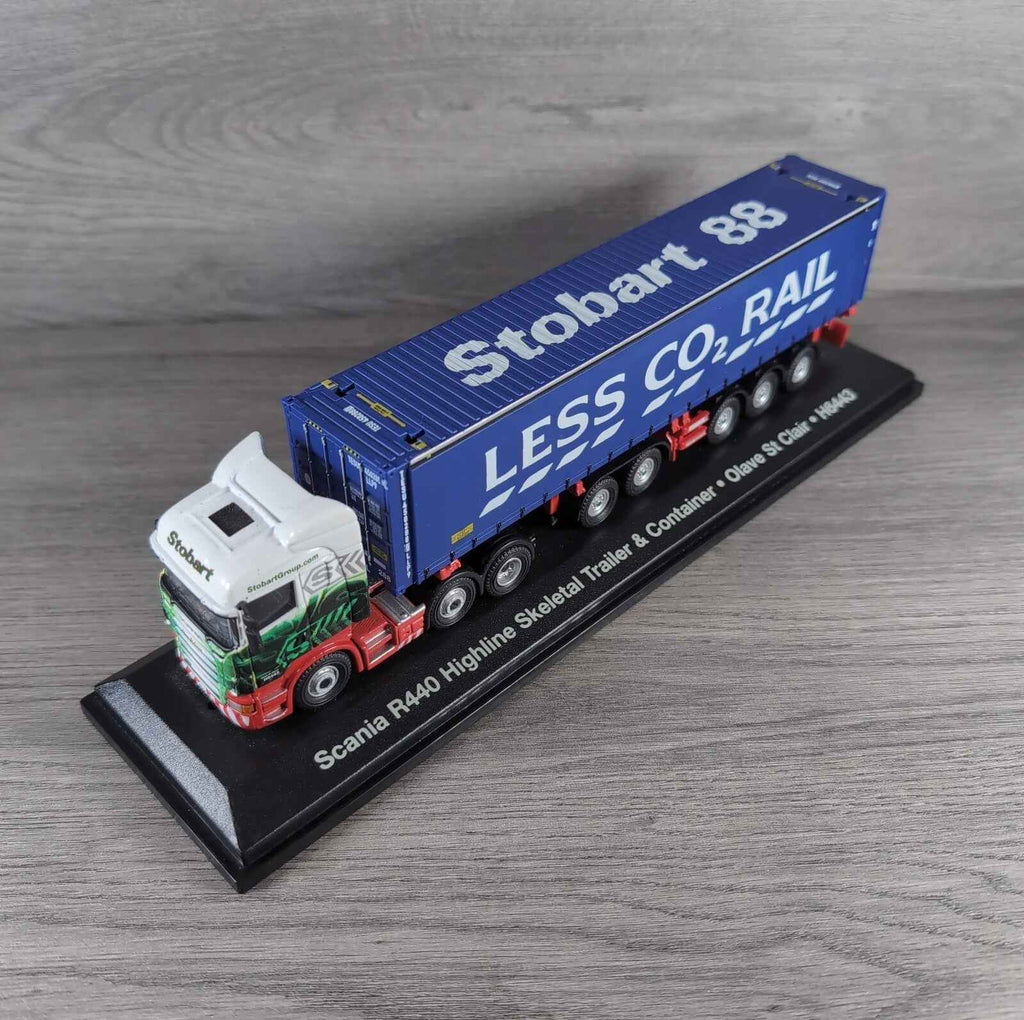 Atlas Editions Eddie Stobart Scania R440Highline Skeletal Trailer Olave St Clair