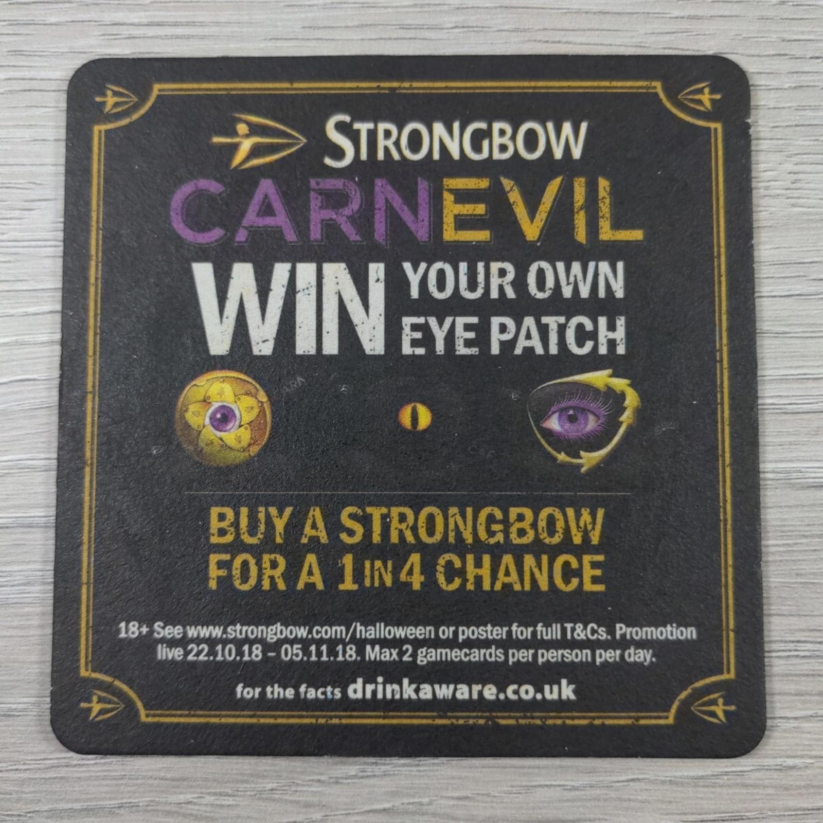 Strongbow 5 x Vintage Beer Mats Pub Bar Coaster Breweriana - Retrorama UK