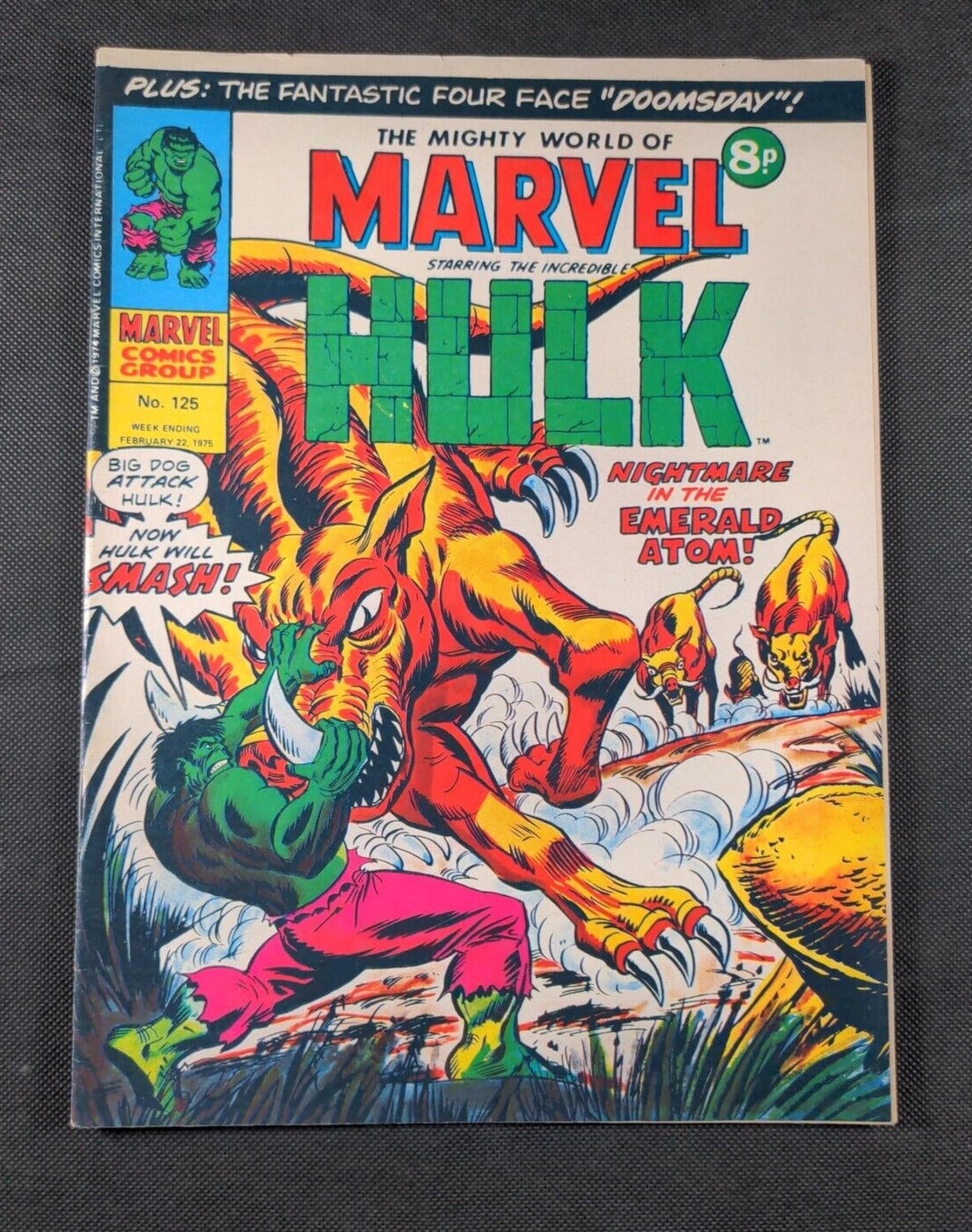 Mighty World of Marvel Comic Issue No 125 February 1975 Marvel UK Vintage Comic