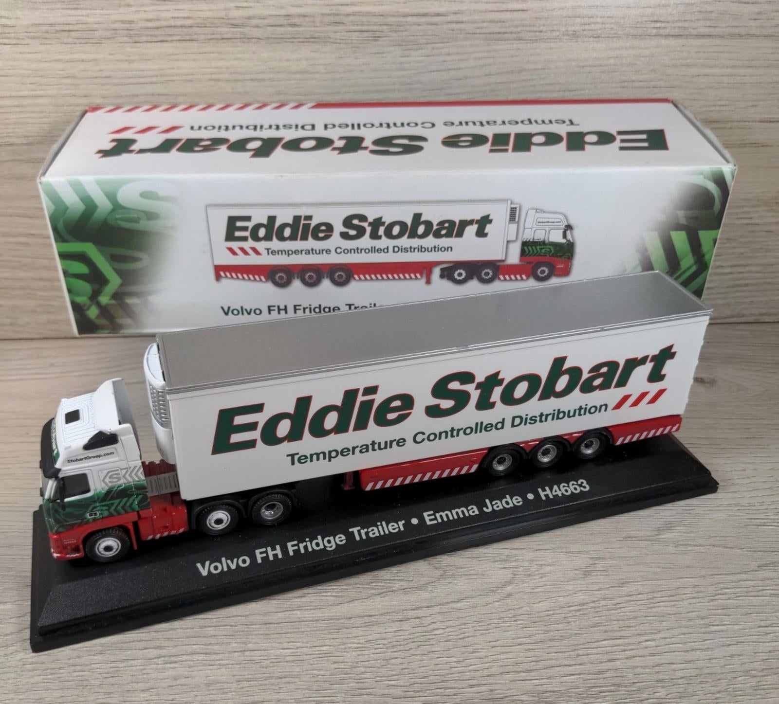 Atlas Editions Eddie Stobart Volvo FH Fridge Trailer Emma Jade H4663  1:76 Scale