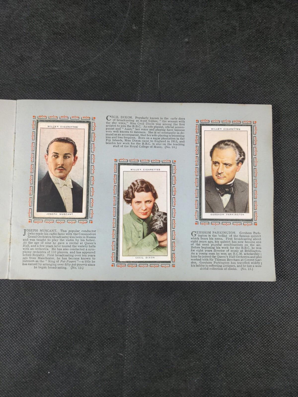 Radio Celebrities Wills Cigarette Cards Complete Set Vintage Year 1934
