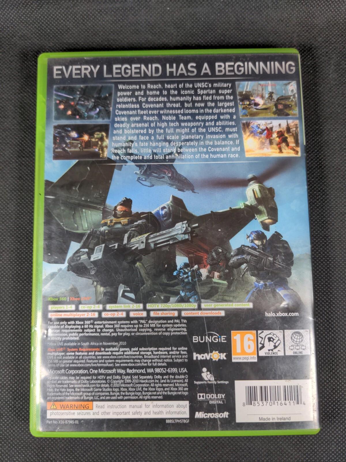 Halo Reach Xbox 360 Game + Manual Tested & Working