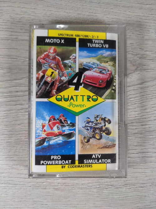 4 Quattro Power 2301 Moto X  ZX Spectrum 48K 128K Game Cassette Tested & Working