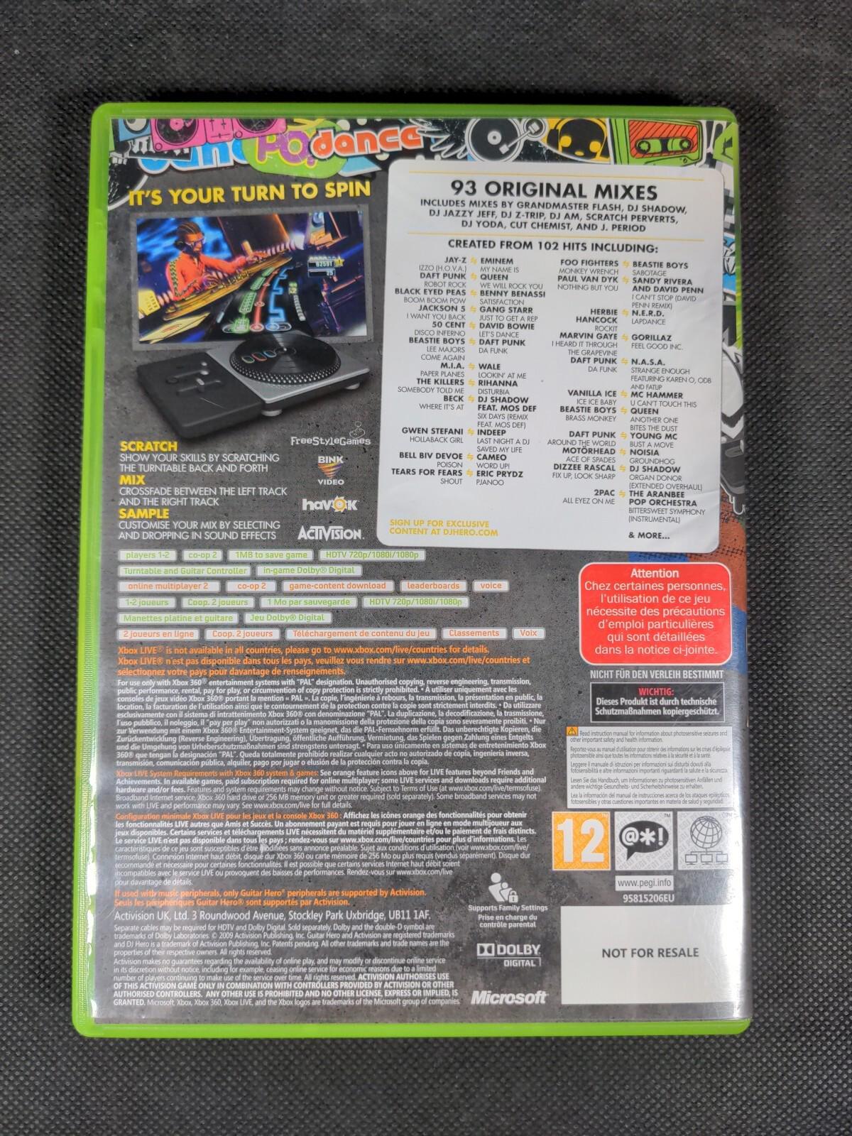 DJ Hero Microsoft Xbox 360 Game Software Activision