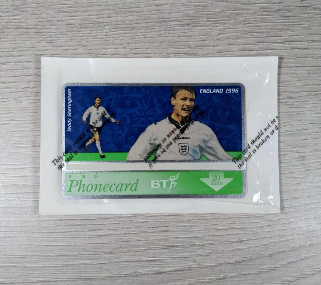 Phone Card England 1996 Teddy Sheringham £2 Vintage Phonecard Sealed & Unused