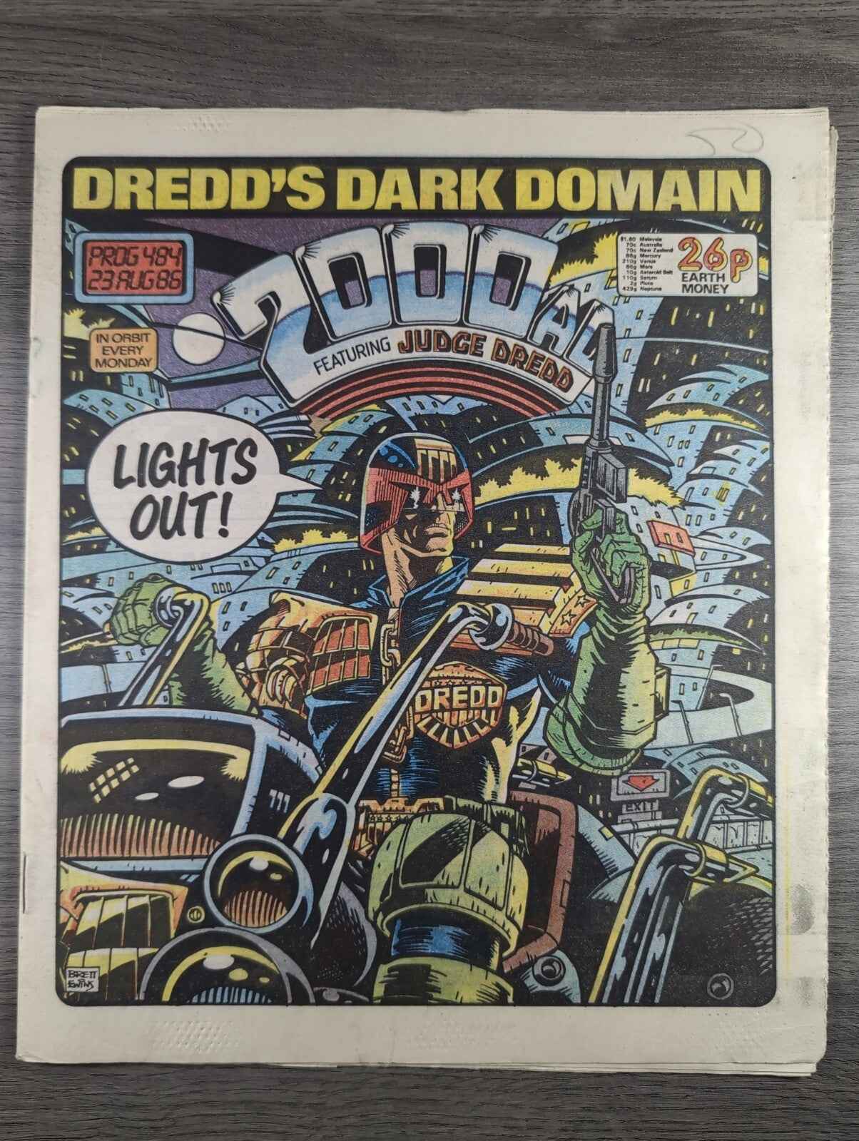 2000AD Prog 484 Featuring Judge Dread Comic Date 23rd Aug 1986 Retro Comics
