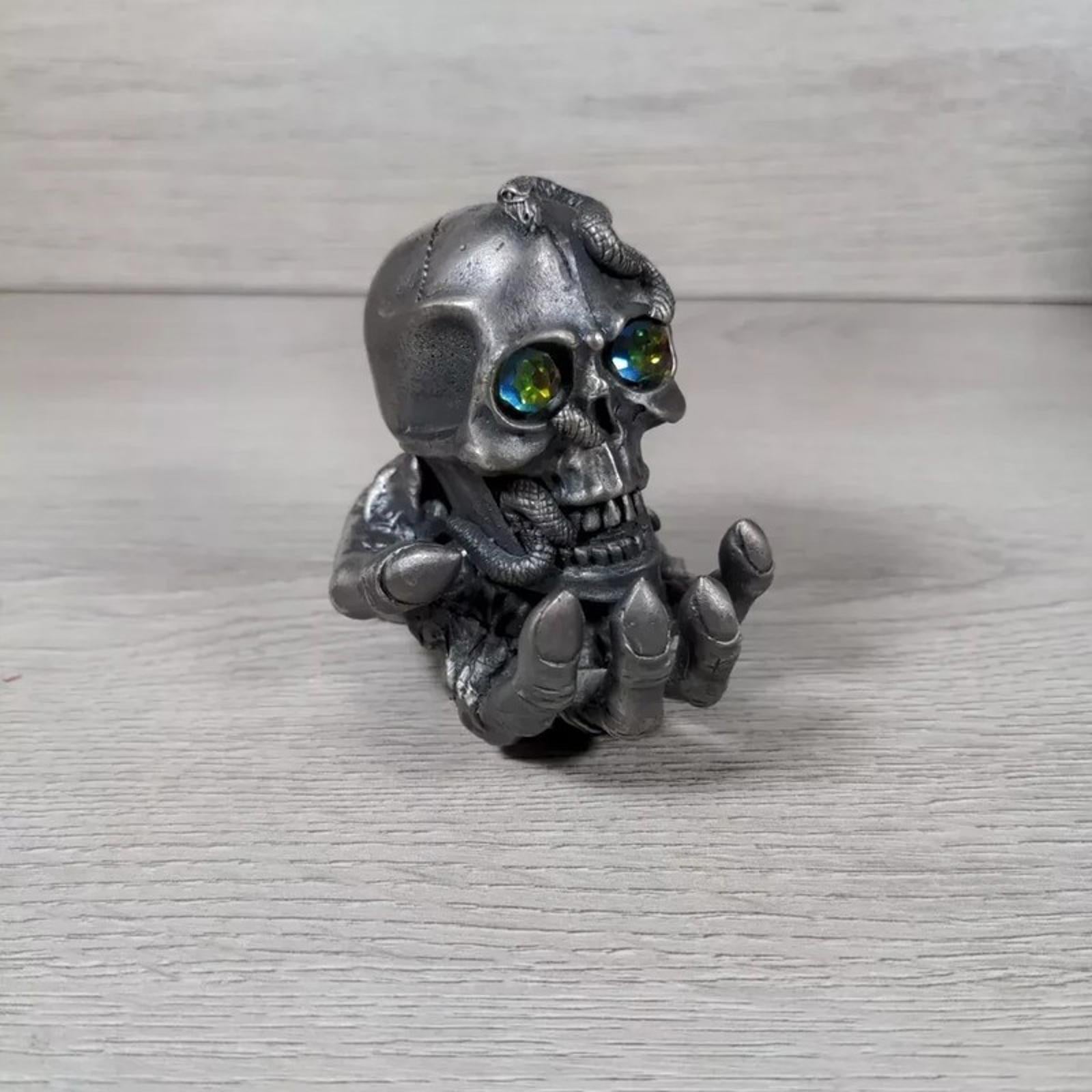 Myth & Magic The Skull Holder The Tudor Mint 3161 Metal Figure