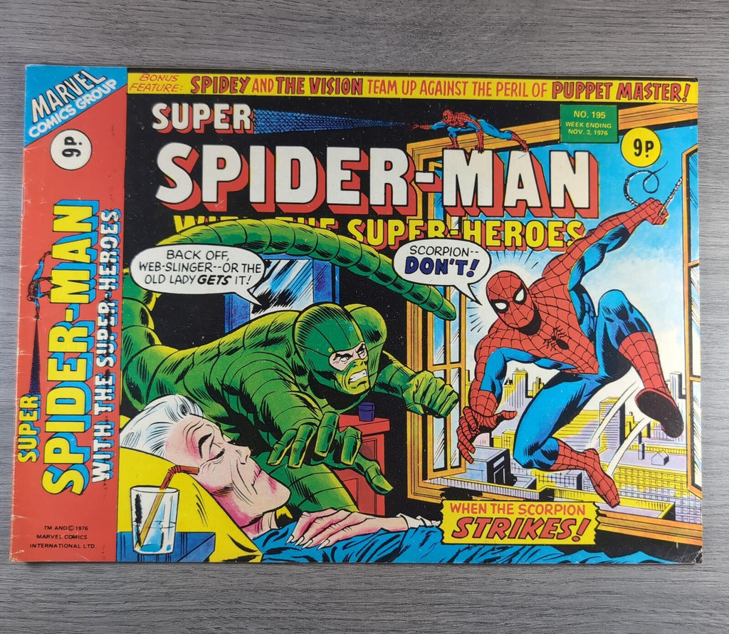Super Spider-Man With The Super Heroes No. 195 Marvel Comics 3rd November 1976
