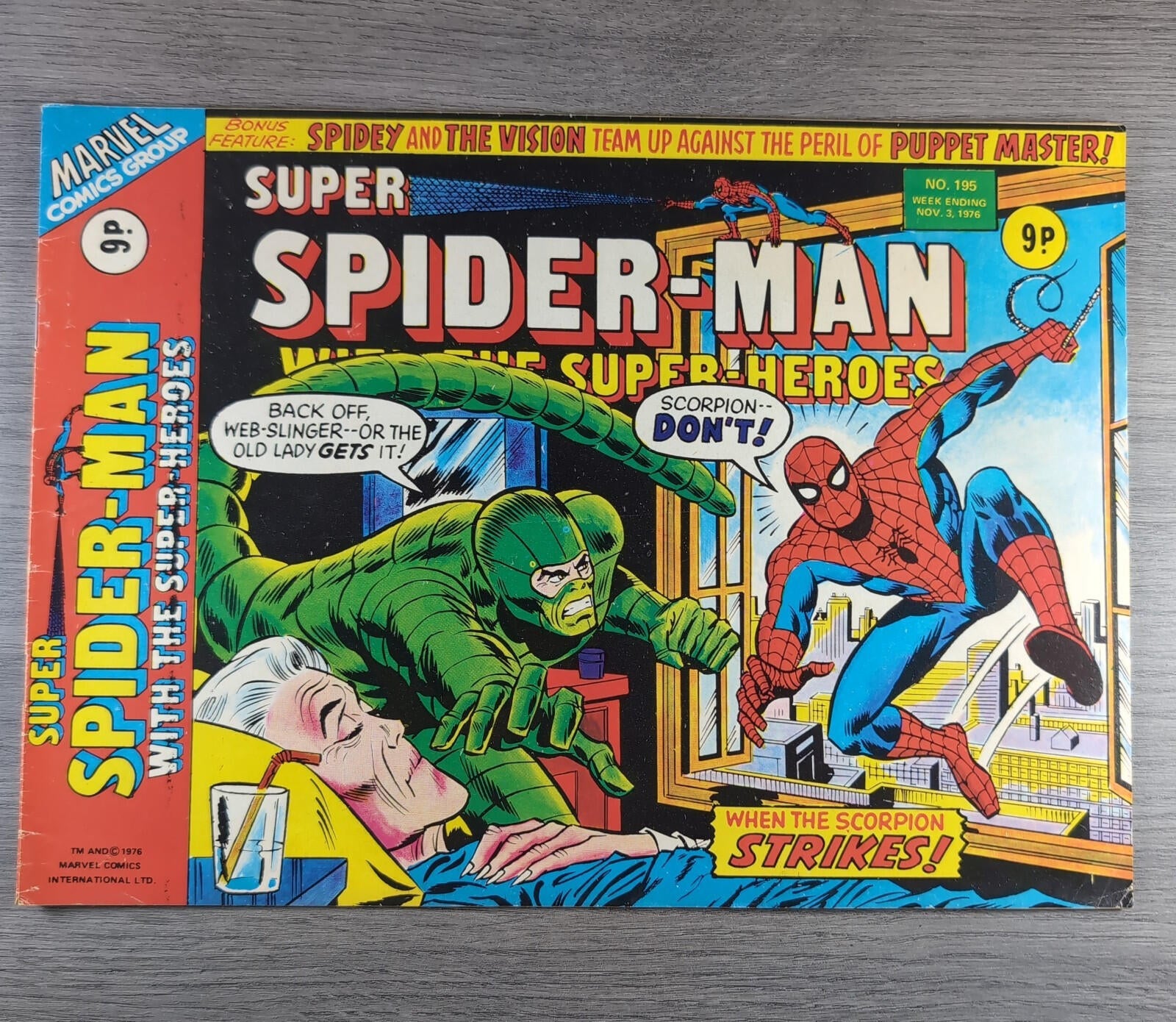 Super Spider-Man With The Super Heroes No. 195 Marvel Comics 3rd November 1976
