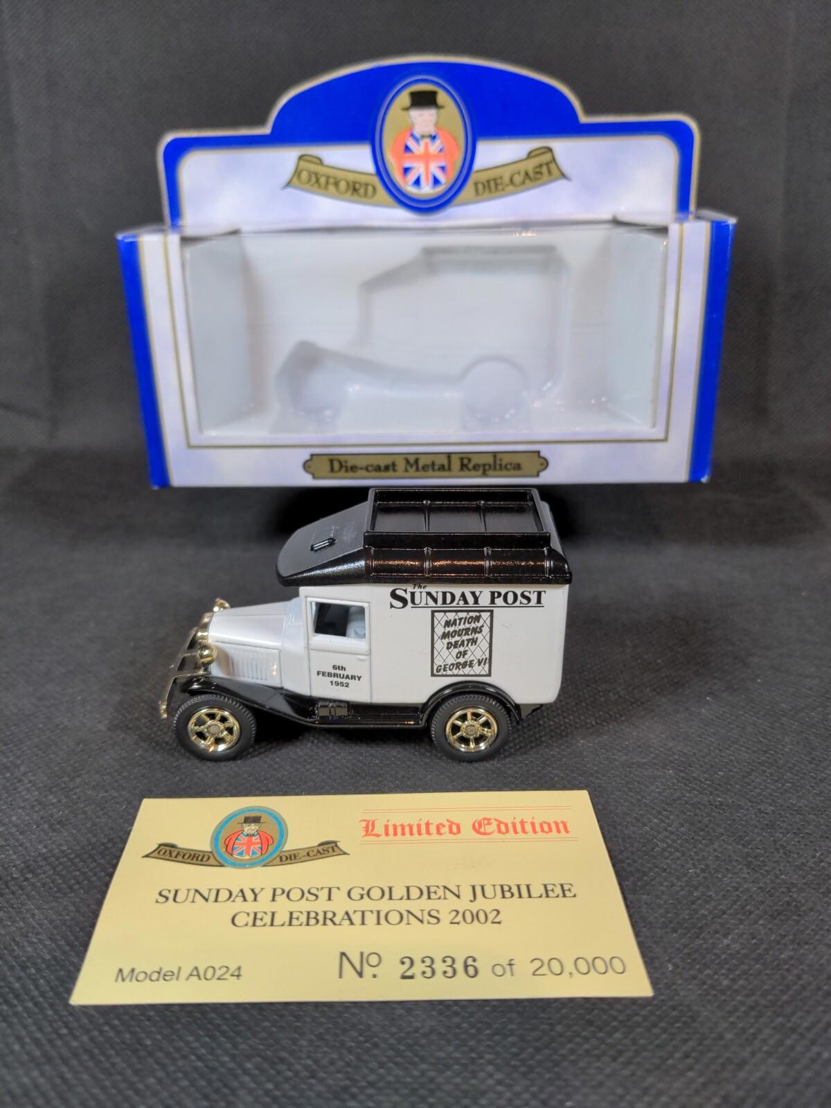Oxford Diecast - Ltd Edition 1:43 Sunday Post Golden Jubilee Celebrations 2002 - Retrorama UK