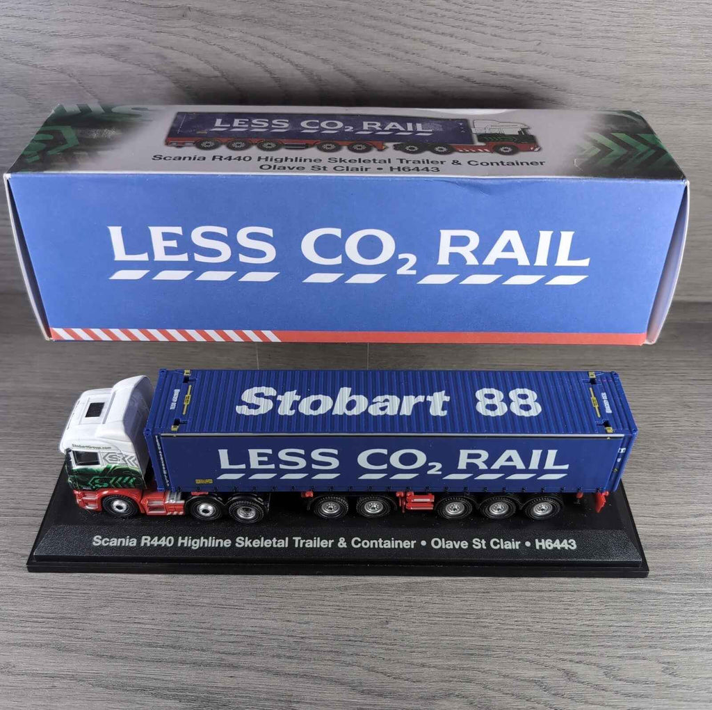 Atlas Editions Eddie Stobart Scania R440Highline Skeletal Trailer Olave St Clair