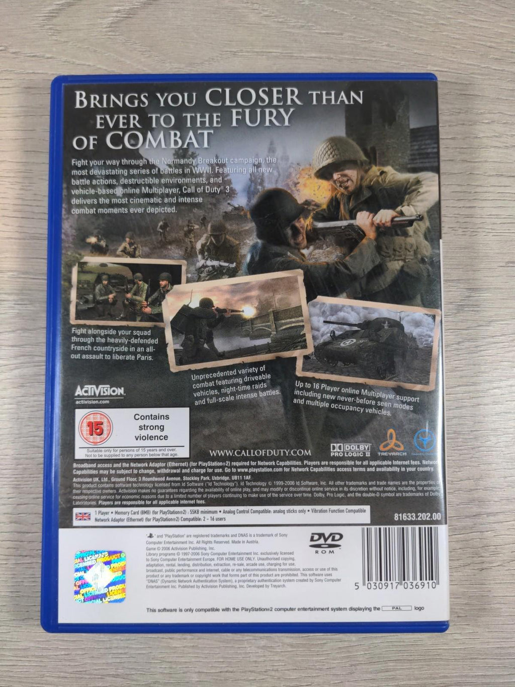 Call of Duty 3 2006 Playstation 2 PS2 Game + Manual Tested & Working