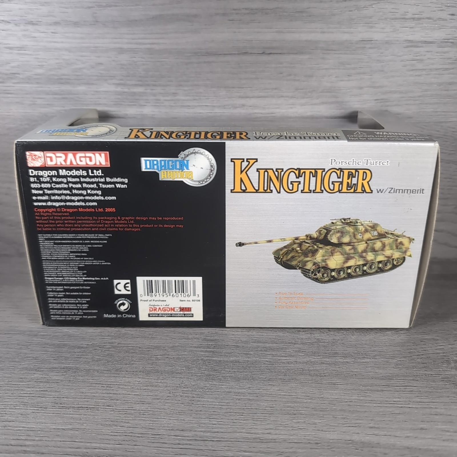 Dragon Armor Kingtiger Posrche Turrer w/Zimmerit sPzABT 501  1:72 Scale Model