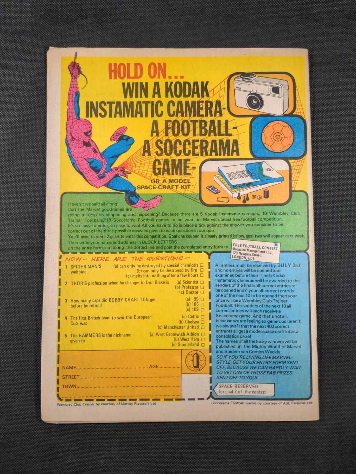 Mighty World of Marvel Issue No 38 June 1973 Vintage Marvel UK Comic - Retrorama UK