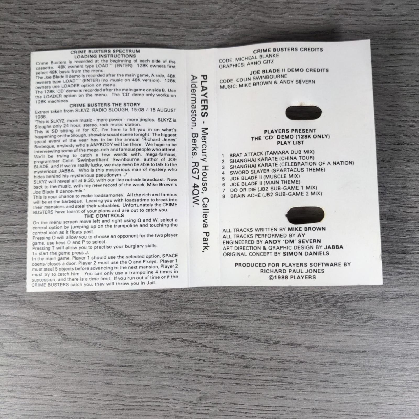 Crime Busters ZX Spectrum 48/128K Game Cassette Players Tested & Working