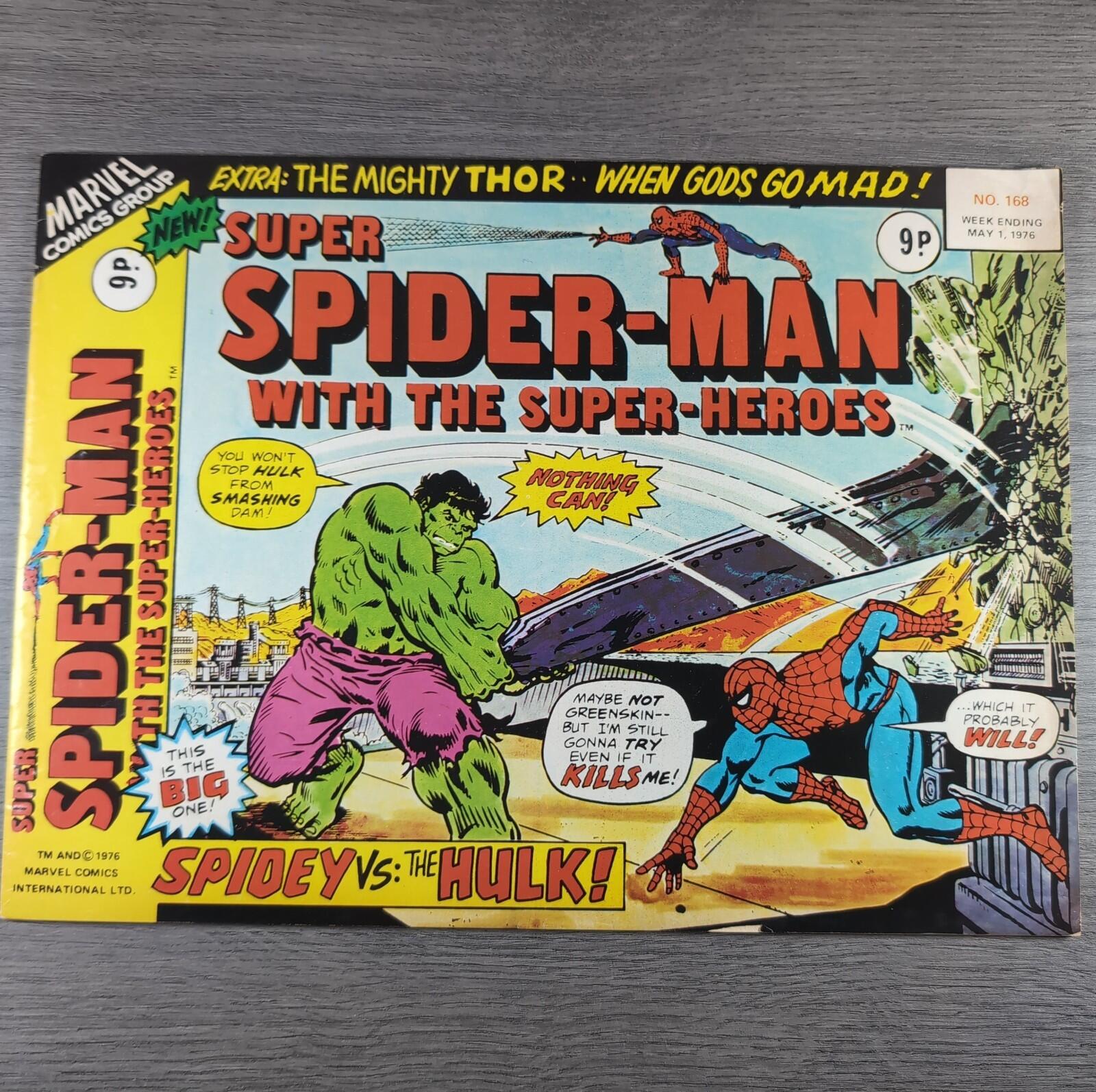 Super Spider-Man With The Super Heroes No. 168 Marvel Comics 1st May 1976