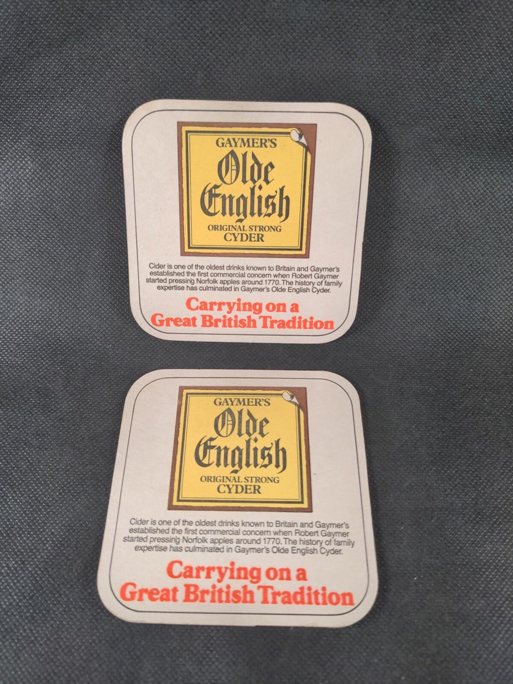2 Vintage Beer Mats Olde English Cider - Retrorama UK
