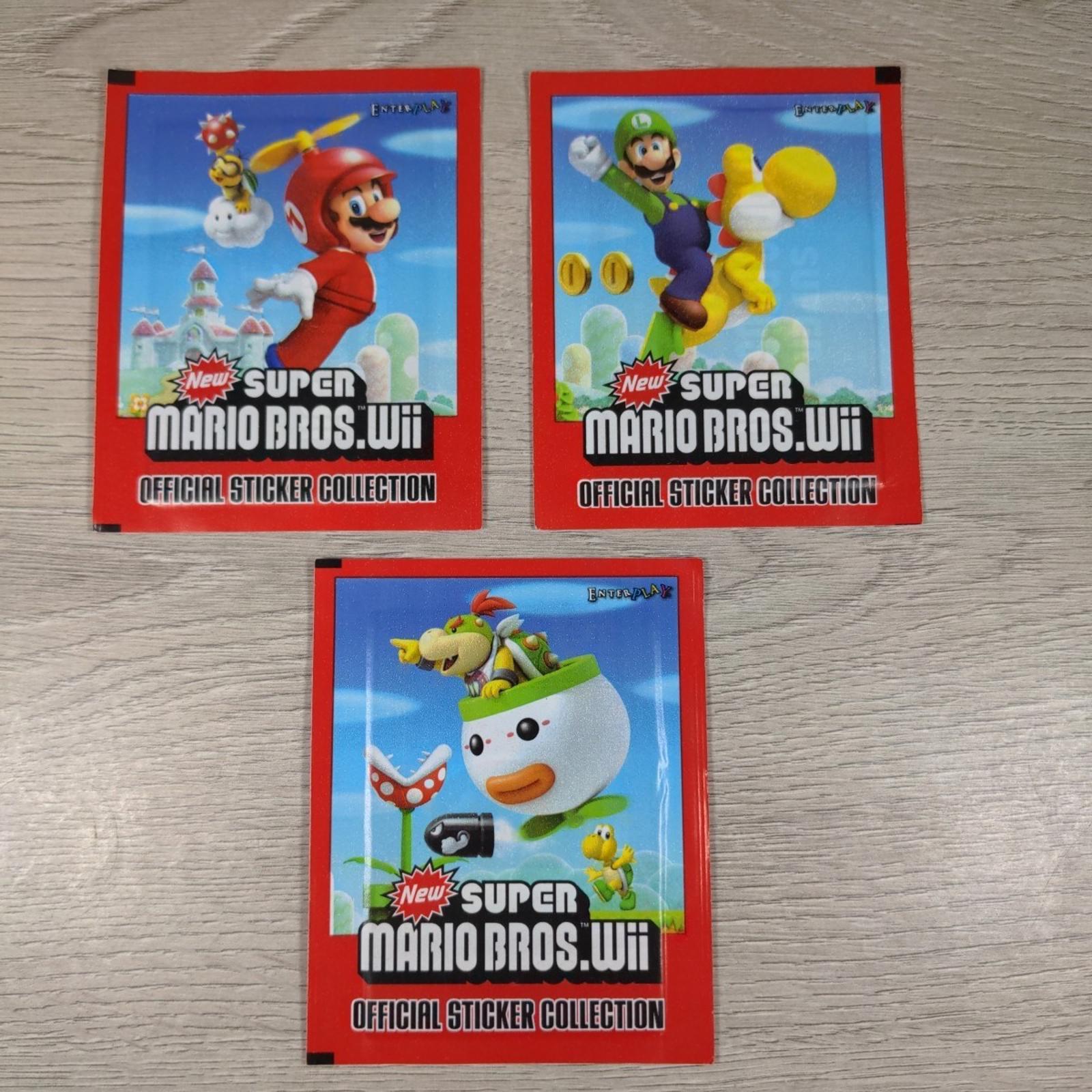 Super Mario Bros Wii Sticker Official Collection 2011 Factory Sealed Packs x 3