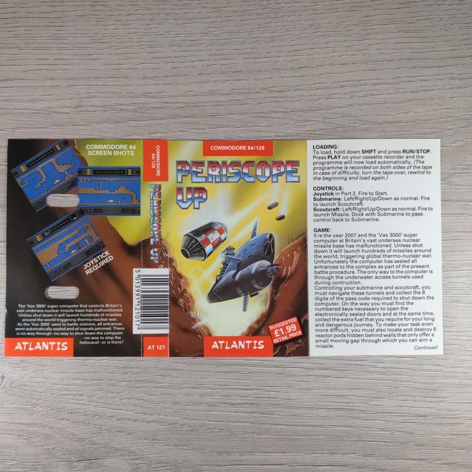 Periscope Up Commodore 64 C64 Game Cassette Tested & Working