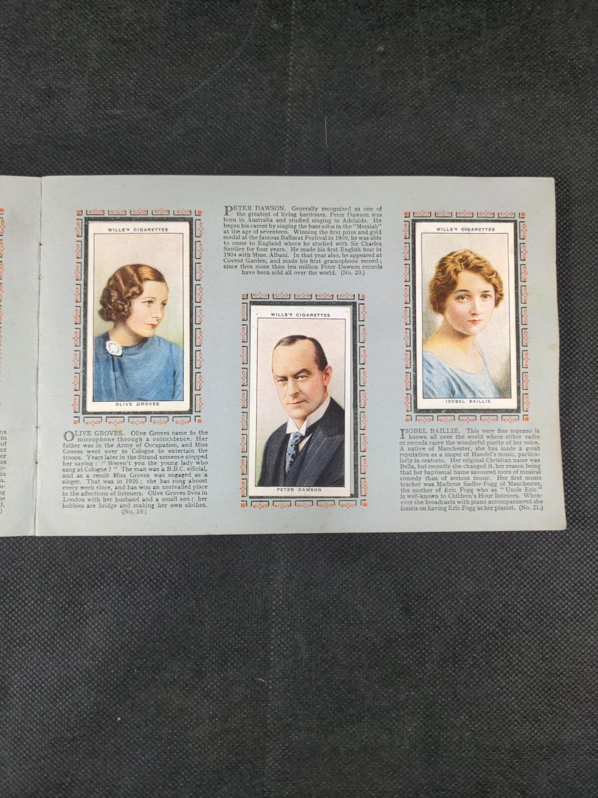 Radio Celebrities Wills Cigarette Cards Complete Set Vintage Year 1934